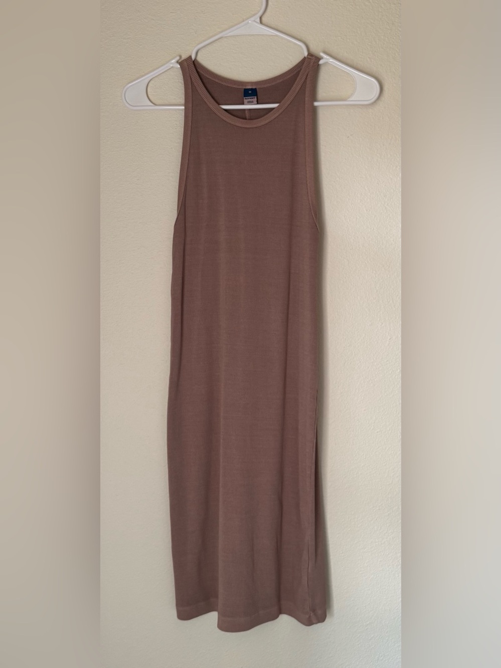 Old Navy Sleeveless Brown Ribbed Knee Length Tank Dress | Size Medium